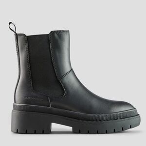 Cougar waterproof Black Leather Ankle Boots- swinton